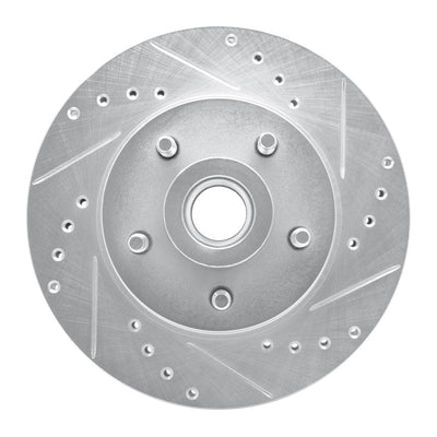 R1 79-91 Ford LTD Crown Victoria Front Right Drilled & Slotted Silver Brake Rotor