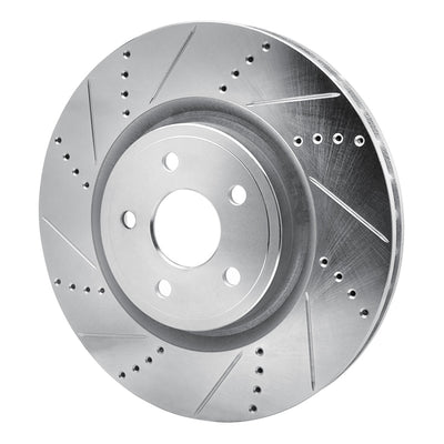 R1 12-24 Dodge Durango Front & Rear Drilled & Slotted Silver Brake Rotor Set