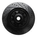 R1 97-99 Ford F-150 RWD Front Left Drilled & Slotted Black Brake Rotor