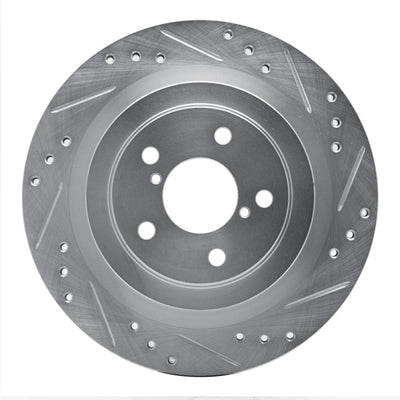 R1 05-09 Subaru Legacy Rear Drilled & Slotted Silver Brake Rotor Set