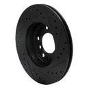 R1 99-08 BMW 325XI Front Left Drilled & Slotted Black Brake Rotor