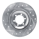 R1 81-89 Alfa Romeo GTV-6 Rear Left Drilled & Slotted Silver Brake Rotor