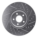 R1 04-19 Ford Focus Front Left Drilled & Slotted Silver Brake Rotor