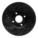 R1 05-12 Ford Ecosport (Mexico) Front Right Drilled & Slotted Black Brake Rotor