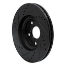 R1 99-07 Lexus ES300 Front Right Drilled & Slotted Black Brake Rotor