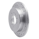 R1 06-10 Buick LaCrosse Rear Right Drilled & Slotted Silver Brake Rotor