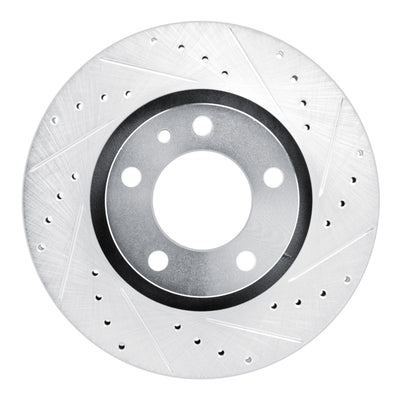 R1 87-88 BMW M5 Front Right Drilled & Slotted Silver Brake Rotor