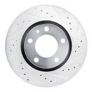 R1 87-88 BMW M5 Front Right Drilled & Slotted Silver Brake Rotor