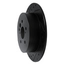 R1 04-05 Toyota RAV4 Rear Left Drilled & Slotted Black Brake Rotor