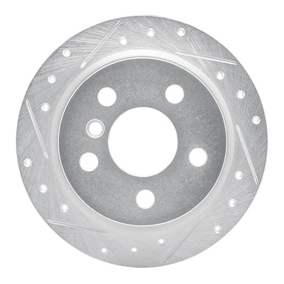 R1 14-24 Mini Cooper (Excl Clubman) Rear Left Drilled & Slotted Silver Brake Rotor