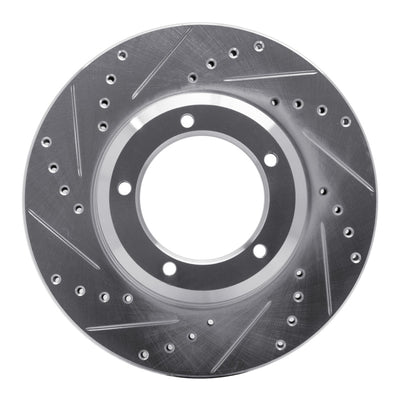 R1 90-16 Land Rover Defender 90 Front Left Drilled & Slotted Silver Brake Rotor