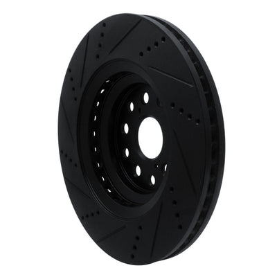 R1 07-17 Lexus LS600h Front & Rear Drilled & Slotted Black Brake Rotor Set