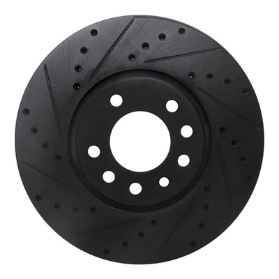 R1 03-11 Cadillac BLS (Mexico) Front Left Drilled & Slotted Black Brake Rotor