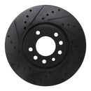 R1 03-11 Cadillac BLS (Mexico) Front Left Drilled & Slotted Black Brake Rotor