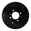 R1 99-06 Hyundai Sonata Rear Left Drilled & Slotted Black Brake Rotor