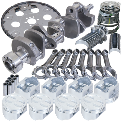 Eagle Chevy 350 1Pc 3.480in Crank 5.700in I-Beam Rods 4.040in Pistons 168 Tooth FP Balanced Assembly