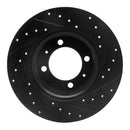 R1 81-87 Saab 900 Front Left Drilled & Slotted Black Brake Rotor