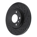 R1 11-16 Mini Cooper Paceman Front Right Drilled & Slotted Black Brake Rotor