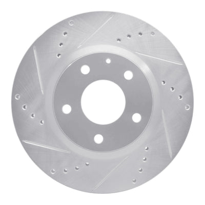 R1 14-24 Mazda 3 Front Drilled & Slotted Silver Brake Rotor Set