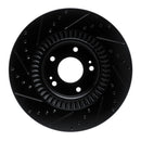 R1 13-20 Hyundai Santa Fe XL Front Right Drilled & Slotted Black Brake Rotor