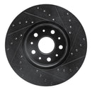 R1 16-25 Cadillac CT5 Front & Rear Drilled & Slotted Black Brake Rotor Set