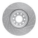 R1 99-04 Audi A6 Quattro Front Left Drilled & Slotted Silver Brake Rotor
