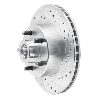 R1 74-80 Ford Maverick (Car) Front Drilled & Slotted Silver Brake Rotor Set