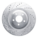 R1 20-25 Ford Explorer Front Left Drilled & Slotted Silver Brake Rotor