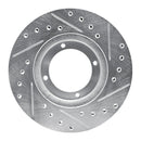 R1 87-99 Hyundai Accent Front Left Drilled & Slotted Silver Brake Rotor