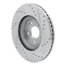 R1 13-24 Infiniti Q60 Front & Rear Drilled & Slotted Silver Brake Rotor Set