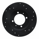 R1 88-93 Dodge 2000 GTX Rear Left Drilled & Slotted Black Brake Rotor