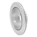 R1 05-12 Nissan Pathfinder Rear Left Drilled & Slotted Silver Brake Rotor