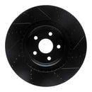 R1 12-24 Dodge Durango Front & Rear Drilled & Slotted Black Brake Rotor Set
