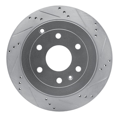 R1 07-17 Buick Enclave Rear Right Drilled & Slotted Silver Brake Rotor