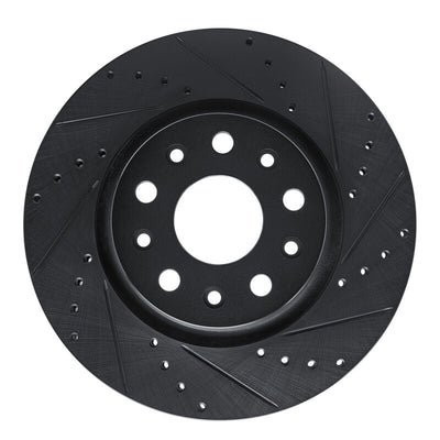 R1 18-25 Jeep Gladiator Front Right Drilled & Slotted Black Brake Rotor