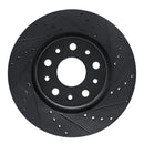 R1 18-25 Jeep Gladiator Front Right Drilled & Slotted Black Brake Rotor