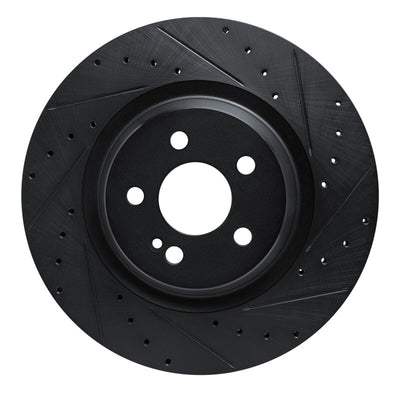 R1 20-26 Mercedes-Benz GLE53 AMG Rear Right Drilled & Slotted Black Brake Rotor