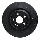 R1 20-26 Mercedes-Benz GLE53 AMG Rear Right Drilled & Slotted Black Brake Rotor