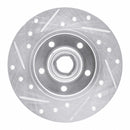 R1 92-98 Volkswagen Golf Rear Right Drilled & Slotted Silver Brake Rotor