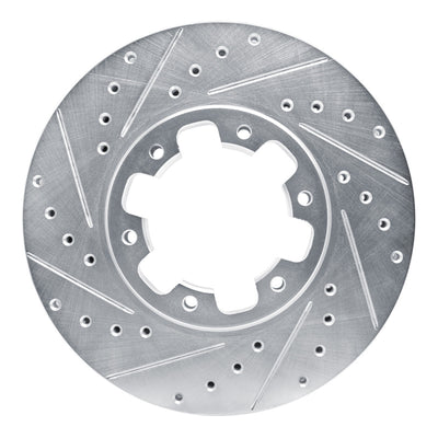 R1 96-04 Infiniti QX4 Front Left Drilled & Slotted Silver Brake Rotor