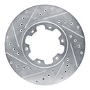R1 96-04 Infiniti QX4 Front Left Drilled & Slotted Silver Brake Rotor