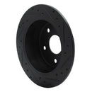 R1 99-04 Jeep Grand Cherokee Rear Left Drilled & Slotted Black Brake Rotor