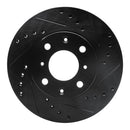 R1 86-91 Acura Integra Front Right Drilled & Slotted Black Brake Rotor