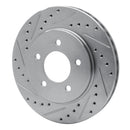 R1 91-02 Chrysler Grand Voyager Front Left Drilled & Slotted Silver Brake Rotor