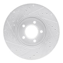 R1 00-06 Ford Thunderbird Front Right Drilled & Slotted Silver Brake Rotor