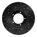 R1 74-99 Land Rover Defender 110 Front Right Drilled & Slotted Black Brake Rotor