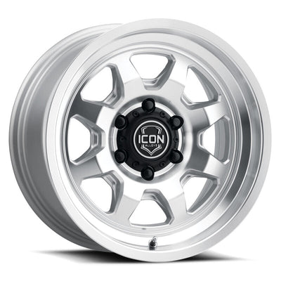 ICON Nuevo 17x8.5 / 5x150 / 25mm Offset / 5.75in BS - Silver Machined Wheel