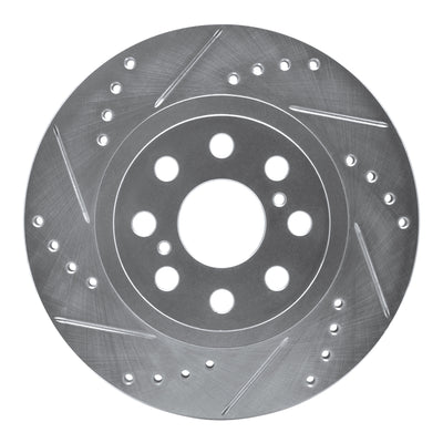 R1 00-05 Toyota MR2 Spyder Rear Left Drilled & Slotted Silver Brake Rotor