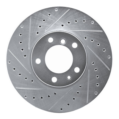 R1 91-01 BMW 850CI Front Left Drilled & Slotted Silver Brake Rotor