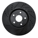 R1 93-98 Toyota Supra Right Front Drilled & Slotted Black Brake Rotor